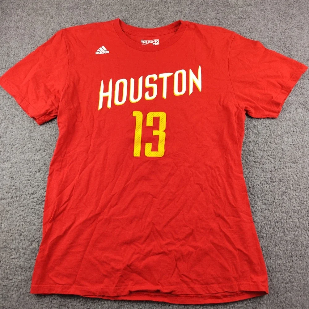 Adidas Houston Rockets James Harden 13 Red T-Shirt Mens Large NBA Basketball Tee